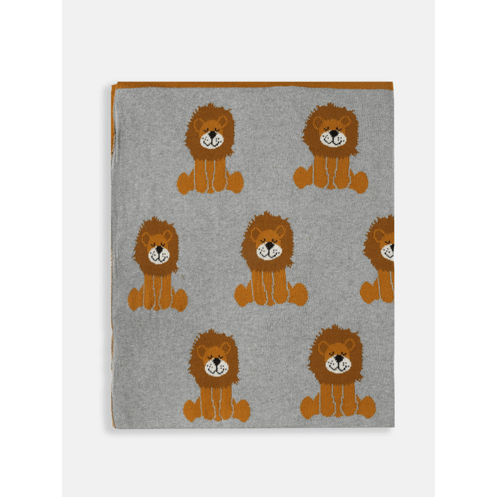 The Baby Trunk Knitted Snuggle Lion Blanket &amp; Cub Toy Gift Set Box (Pack Of 2)