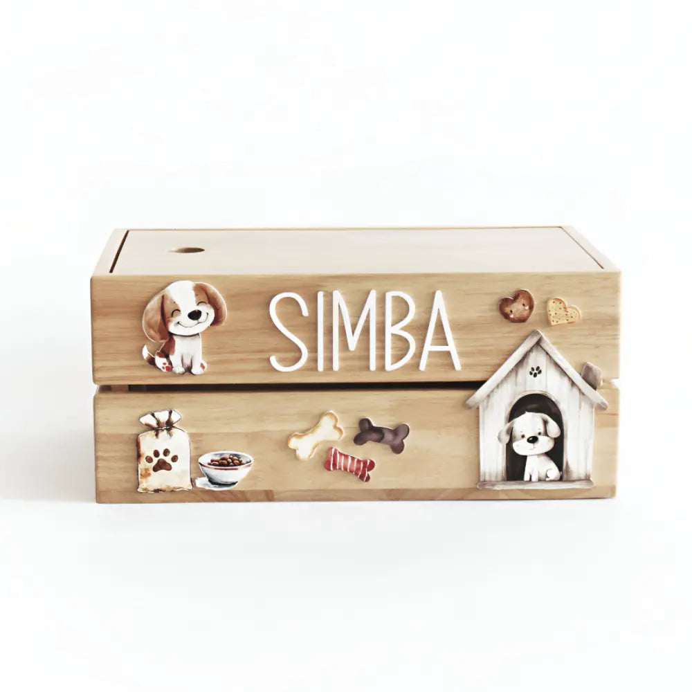 The Tiny Trove Personalized Wooden Box - Doggy Theme