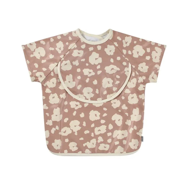 Beaba 2-in-1 Waterproof Bib with Detachable Sleeves, Foldable Food Catcher Pocket, Adjustable Snap Fit &amp; Elastic Cuffs, Soft &amp; Easy-Clean Bib for Feeding &amp; Activities, 4M+