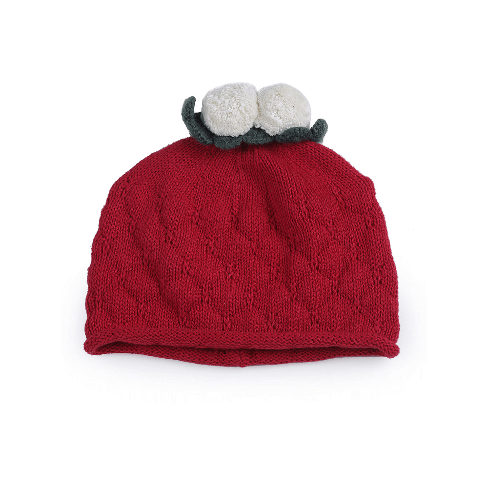The Baby Trunk Red Christmas Knitted Beanie Cap For Newborn Baby