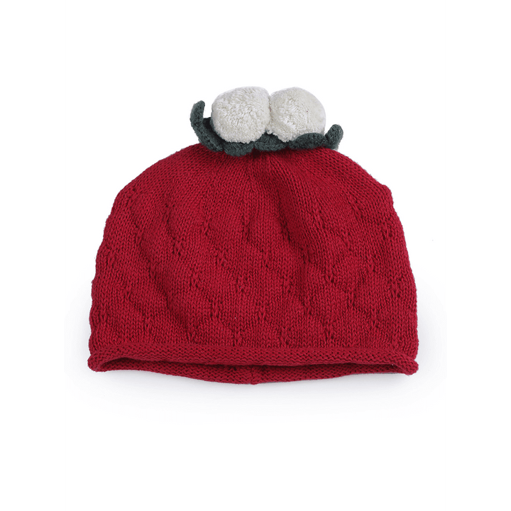 The Baby Trunk Red Christmas Knitted Beanie Cap For Newborn Baby