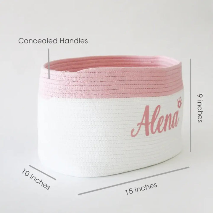 The Tiny Trove Personalized Storage Basket - Set of 2 - Pink