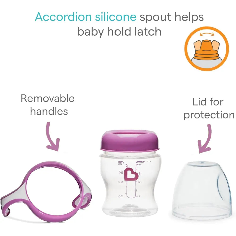Munchkin Gentle Transition Cup with Soft Silicone Spout &amp; Handles – Spill-Proof Sippy Cup, BPA-Free, 4oz, 4+ Months - Purple