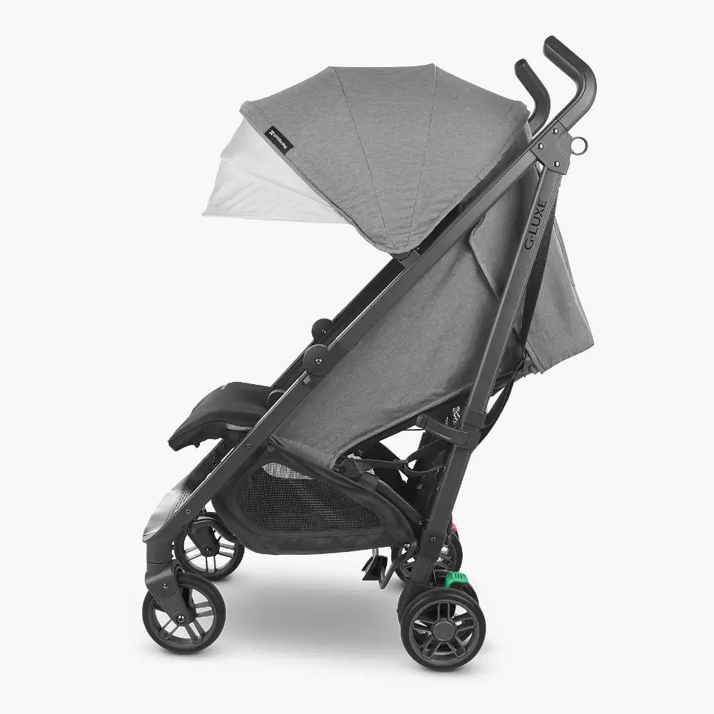 UPPAbaby G-LUXE Lightweight Stroller, One-Hand Recline, UPF 50+ Canopy, Compact Fold, Cup Holder Included, Up to 25 kg - Greyson-Charcoal Melange/Carbon Frame