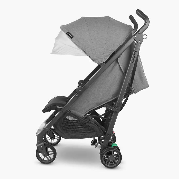 UPPAbaby G-LUXE Lightweight Stroller, One-Hand Recline, UPF 50+ Canopy, Compact Fold, Cup Holder Included, Up to 25 kg - Greyson-Charcoal Melange/Carbon Frame