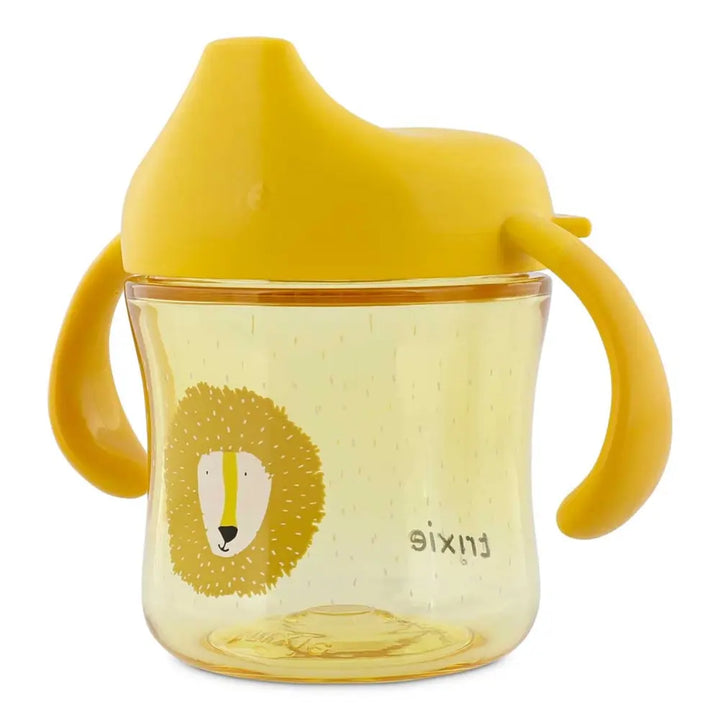 Trixie Sippy Cup with Handles | Spill-Resistant Tritan™ Training Cup with Easy-Grip Handles for Independent Drinking | 4 Months Onwards | Mr. Lion