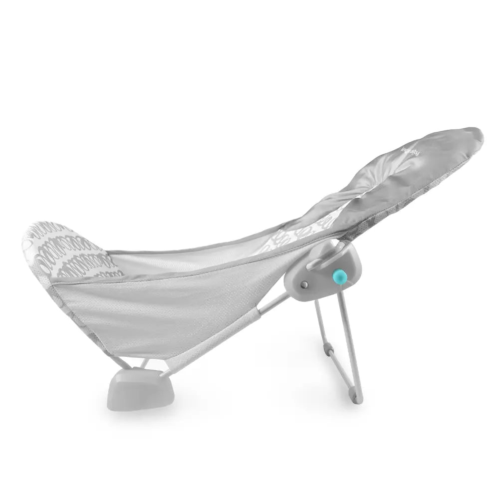 Ingenuity FoldAway 2-Position Baby Bath Bather with Mesh Sling &amp; Headrest, Grey, 0–6 Months (Upto 9 kgs)