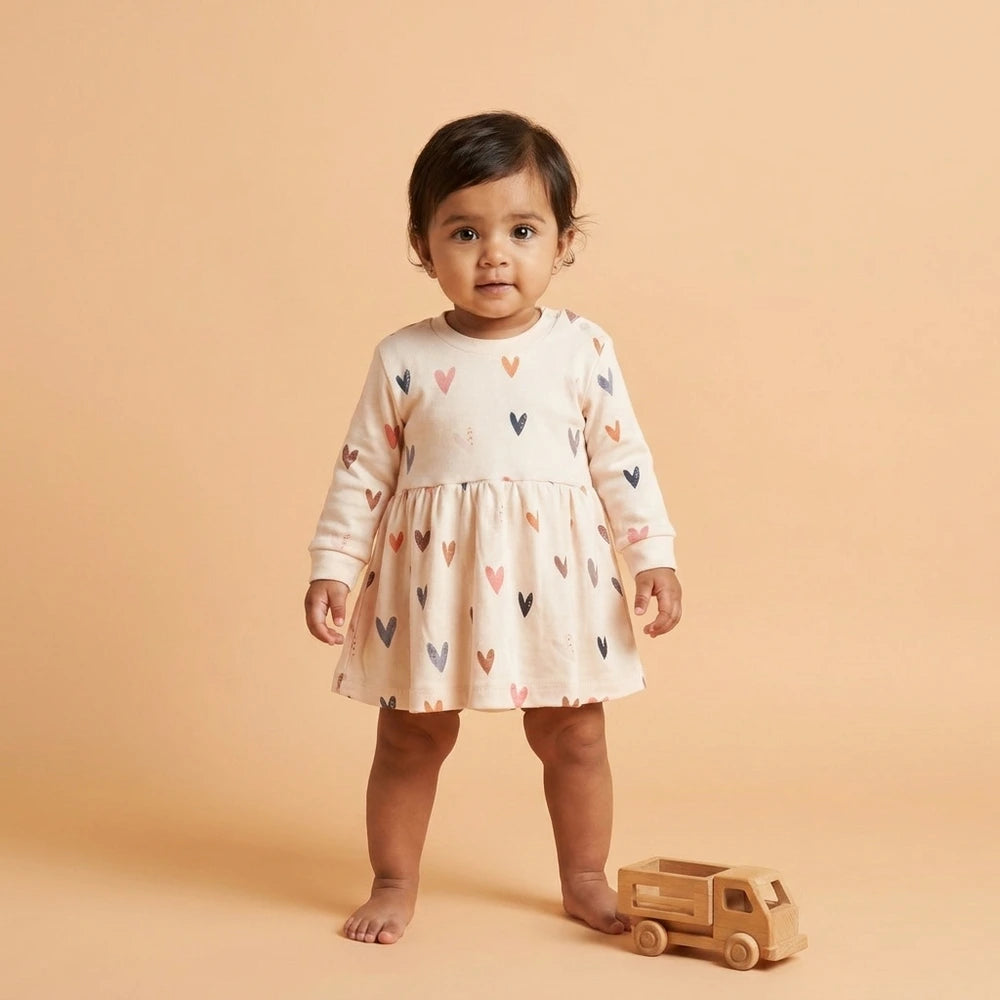 Faura Dress For Girls - Sweetheart Stripes