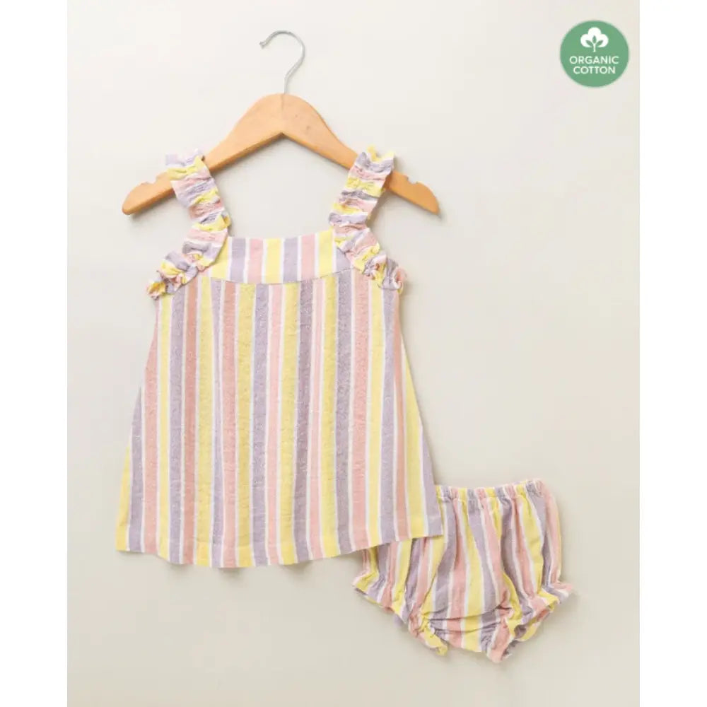 Sweetlime By AS Multicoloured Striped Blouse with a Bloomer