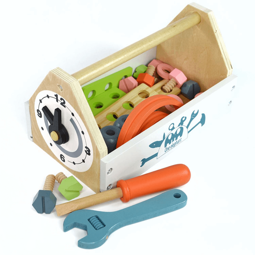 Playbox Pretend Play Toy Wooden Tool Kit - 31 pcs
