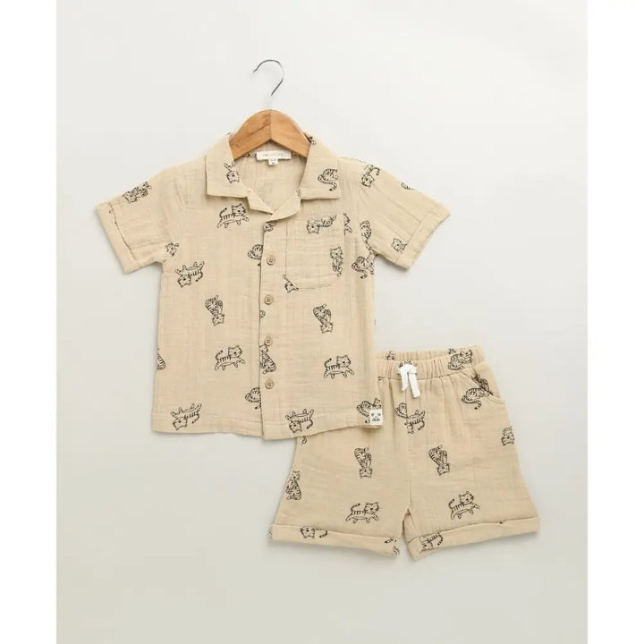 Sweetlime By AS Tiger Print Cotton Co-ord Set