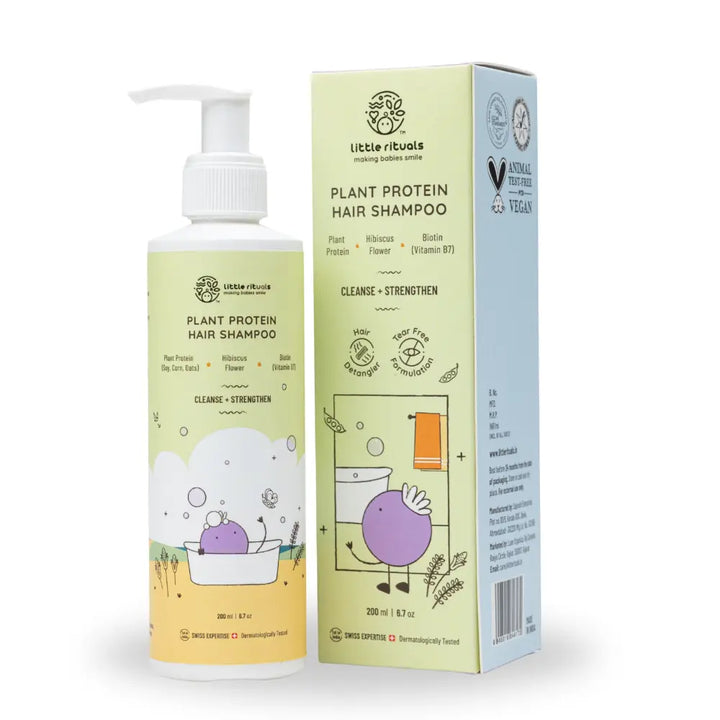 Little Rituals Plant Protein Hair Baby &amp; Kids Hair Shampoo pH Balanced -  Tear Free I MADE SAFE I Hibiscus -  Biotin -  200 ml