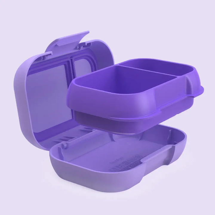 Bentgo Kids Leak-Proof Lunch Box with 2 Compartments, BPA-Free Bento Snack Box, Microwave, Dishwasher &amp; Freezer Safe, 355 ml - Purple