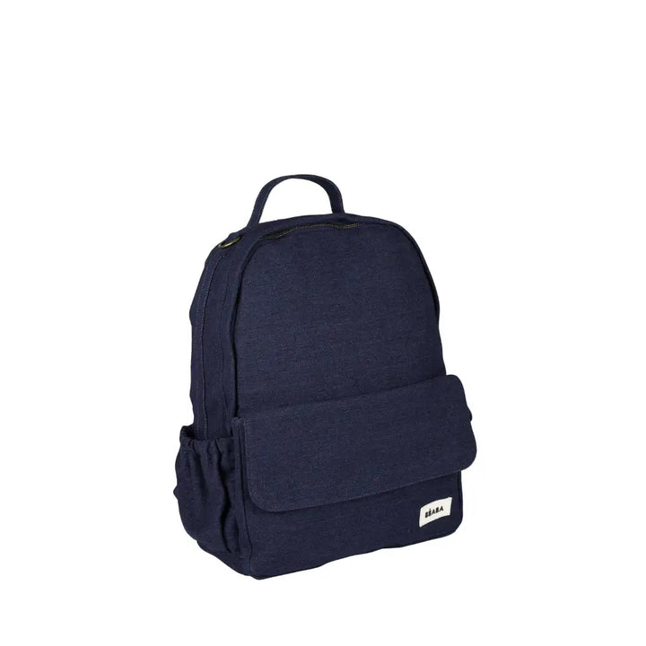 Beaba Tokyo Baby Diaper Backpack – Multifunctional Travel Baby Bag with Large Capacity, Multi-Pocket Organizer with Changing Pad, Insulated Bottle Pouch &amp; Stroller Clips, Ideal for Moms &amp; Dads On the Go, Denim, 0m+