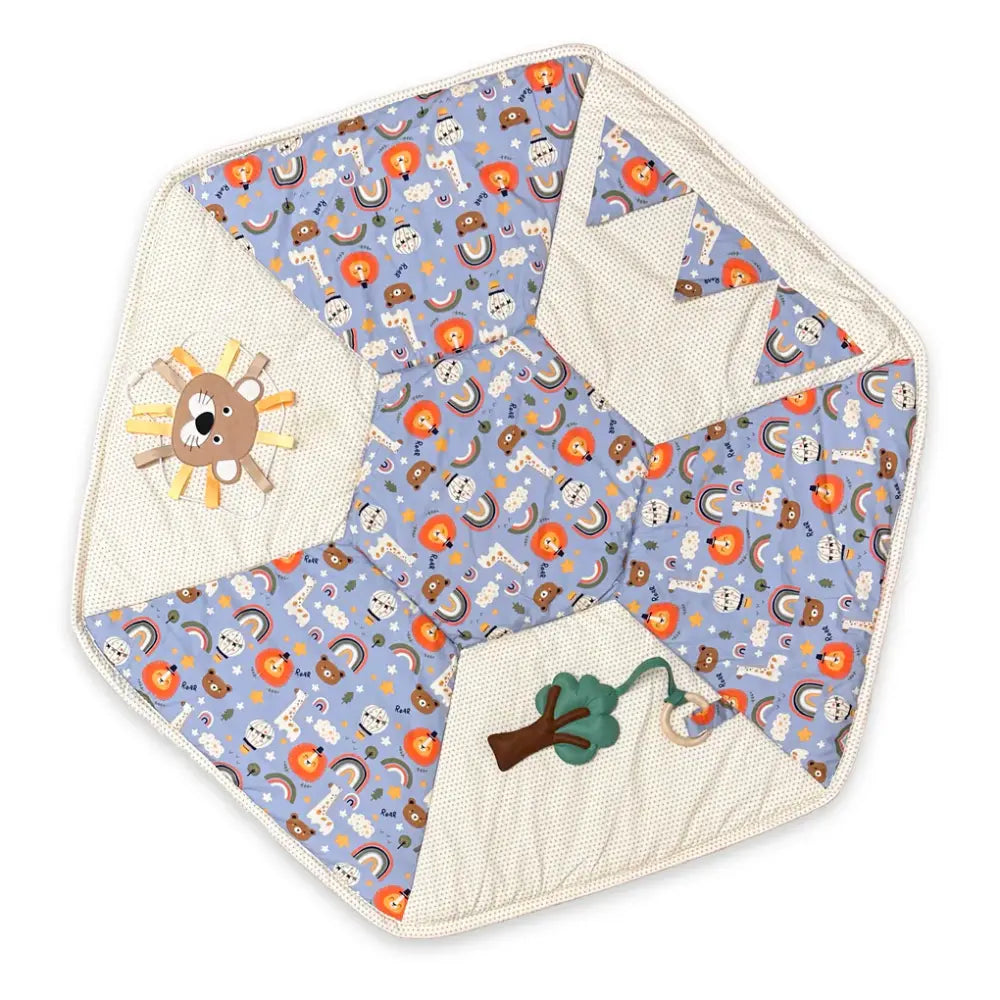 GWD Kids Blue Lion Play Gym &amp; Sensory Mat Set