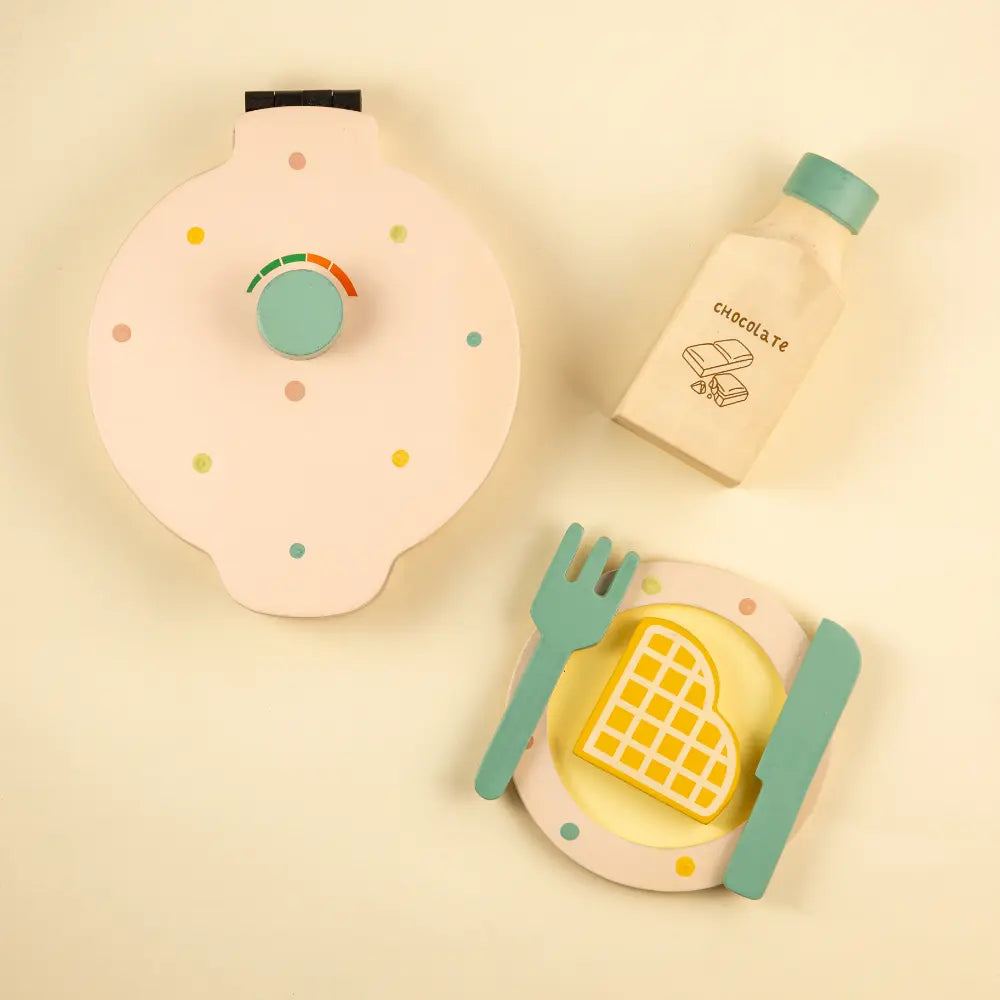 Playbox Wooden Waffle Maker Pretend Play Cooking Toy