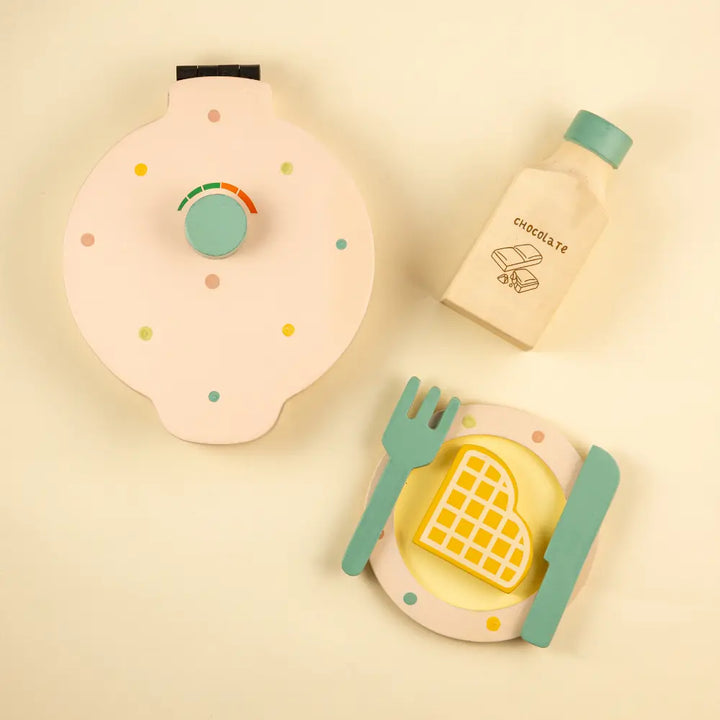 Playbox Wooden Waffle Maker Pretend Play Cooking Toy