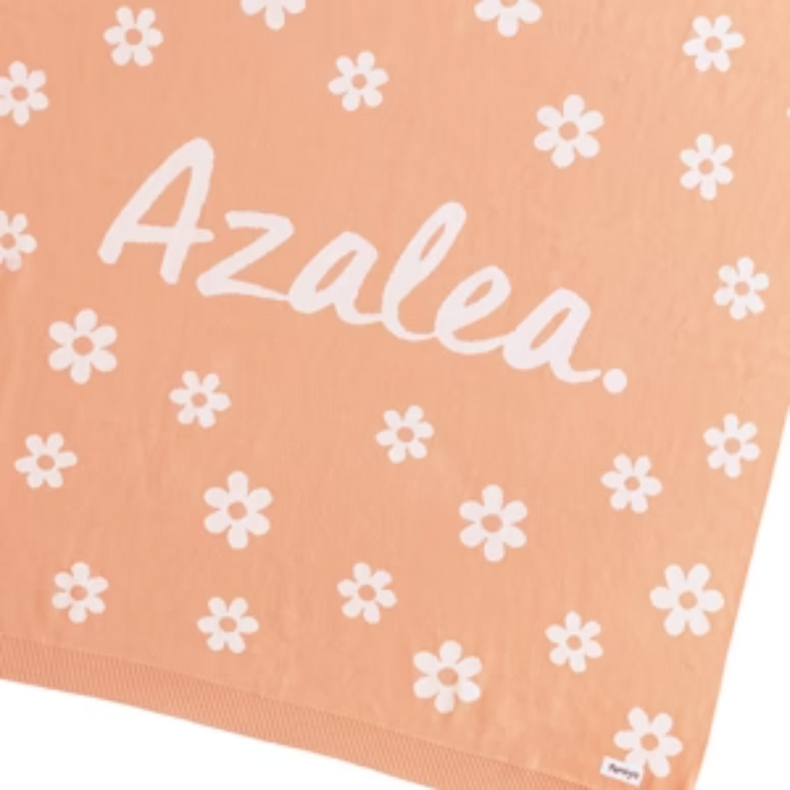 NamelyCo Bloom Name Blanket - Peach Fuzz