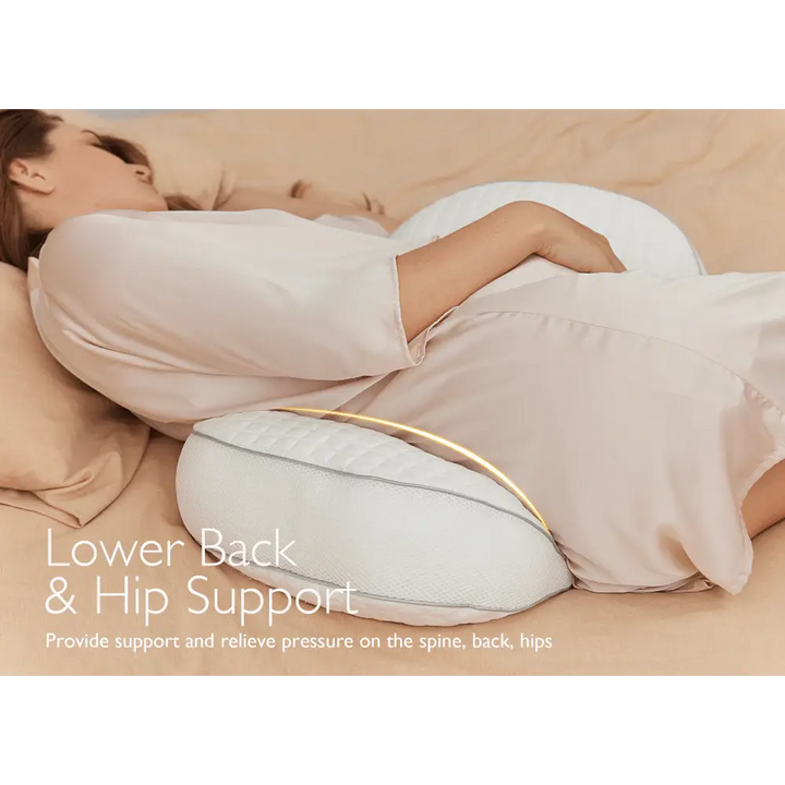 Momcozy Pregnancy Wedge Pillow for Belly Support | Memory Foam - White
