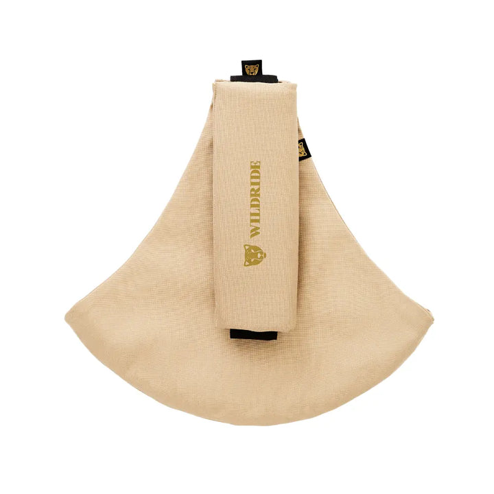 Wildride Toddler Carrier | Lightweight 100% Cotton Hip Seat Baby Carrier for Toddlers 9 Months–4 Years | Ergonomic, Portable &amp; Travel-Friendly Child Carrier | Comfortable Alternative to Stroller for Everyday Use - Beige