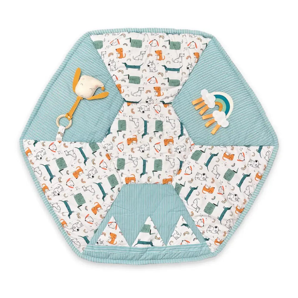 GWD Kids Teal Dogs Play Gym &amp; Sensory Mat Set