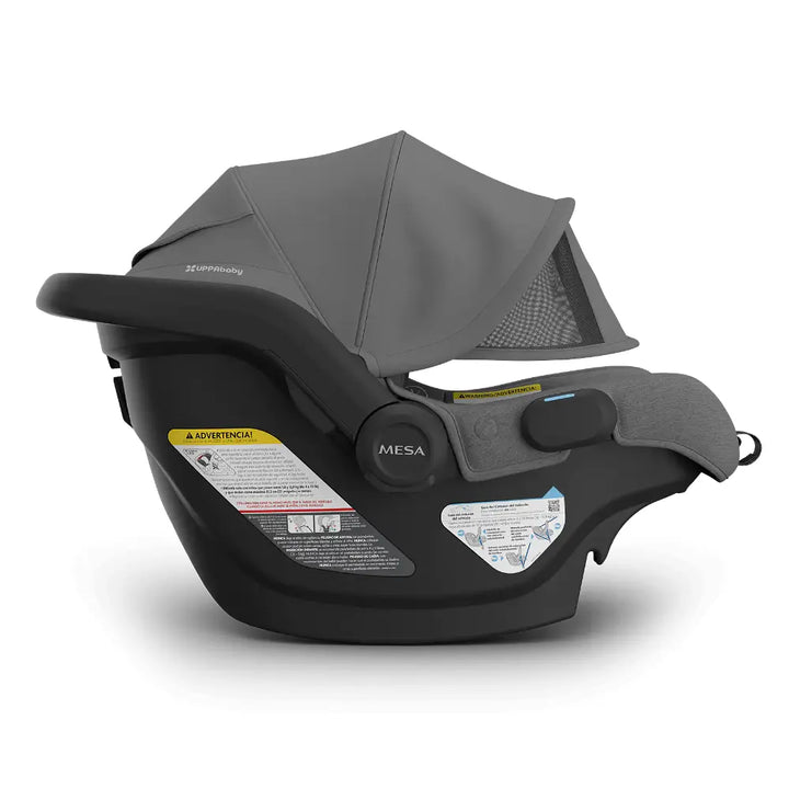 UPPAbaby Mesa V3 Newborn Car Seat with Safety Base, Rear Facing for Infants, Easy Installation, Carry Handle with Sun Canopy, Suitable from Birth - Greyson/Charcoal