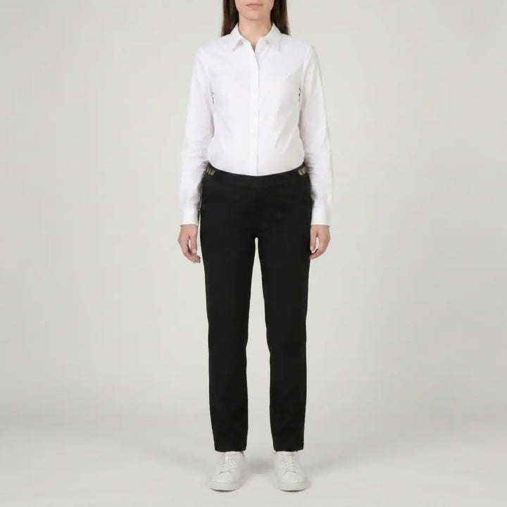 SOL MAMA Tailored Trousers with Side Buttons - Black