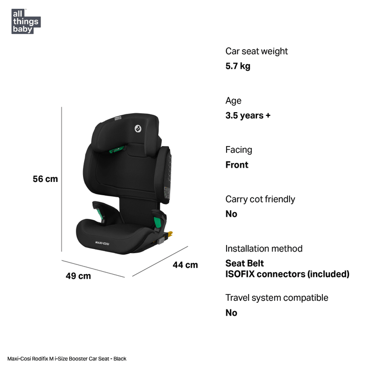 Maxi-Cosi Rodifix M i-Size Booster Toddler Car Seat - Black