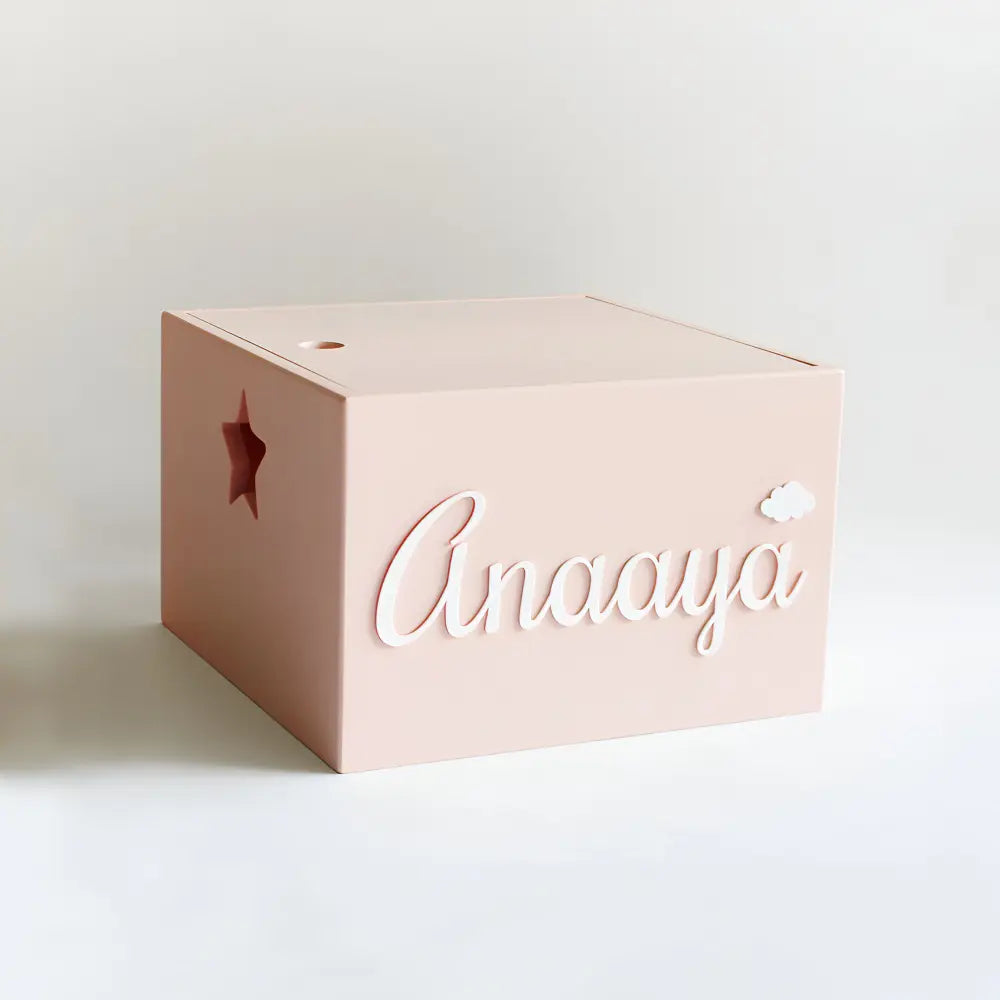 The Tiny Trove Personalized  Star Box Cursive - Pink