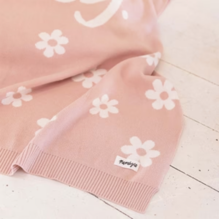 NamelyCo Bloom Name Blanket - Petal