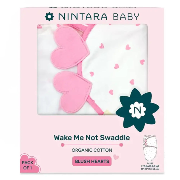 Nintara Wake Me Not Swaddle| Blush Hearts