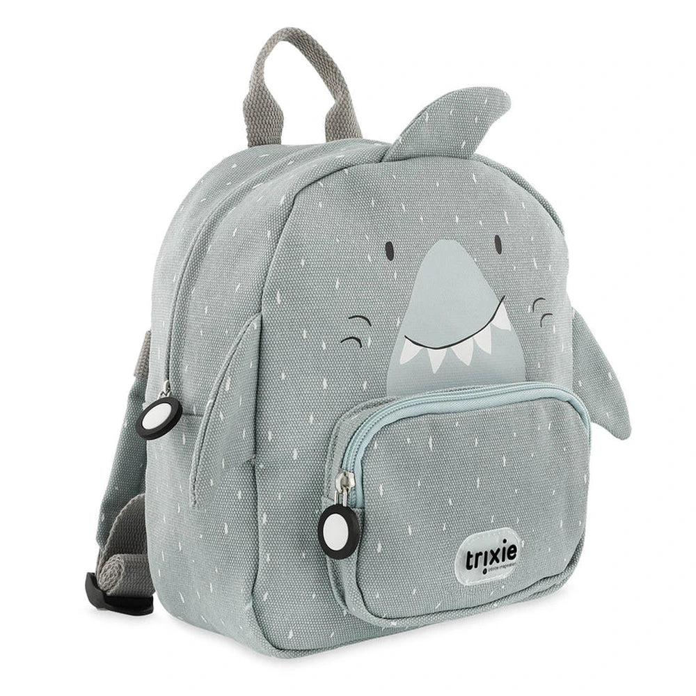 Trixie Small Kids Backpack for Toddlers | Lightweight Water-Repellent Daycare &amp; Travel Bag with Adjustable Padded Straps, Front Pocket &amp; Name Tag | 2 Years Onwards | Mr. Shark