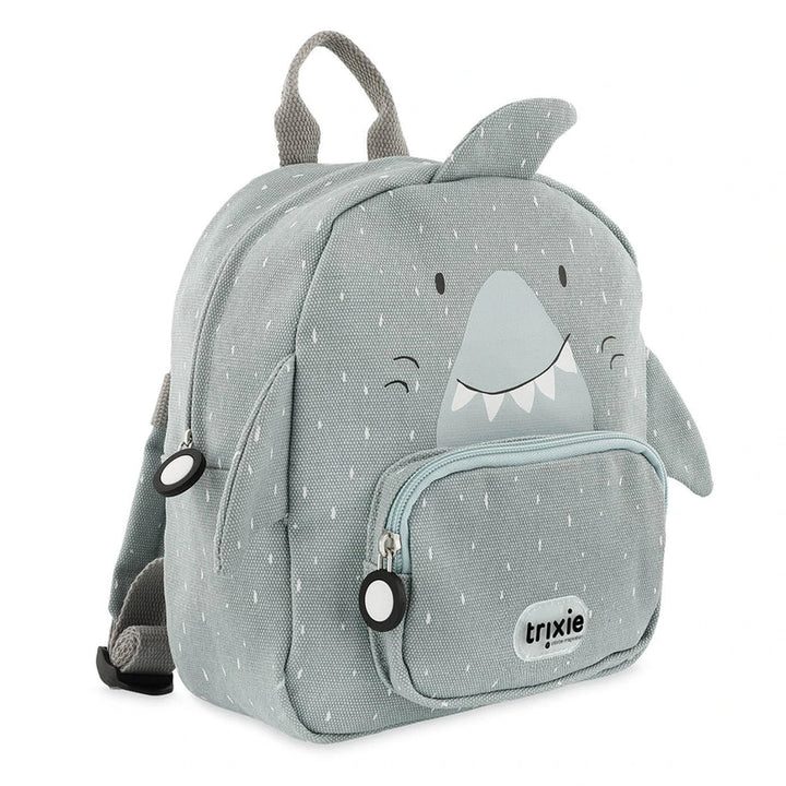 Trixie Small Kids Backpack for Toddlers | Lightweight Water-Repellent Daycare &amp; Travel Bag with Adjustable Padded Straps, Front Pocket &amp; Name Tag | 2 Years Onwards | Mr. Shark