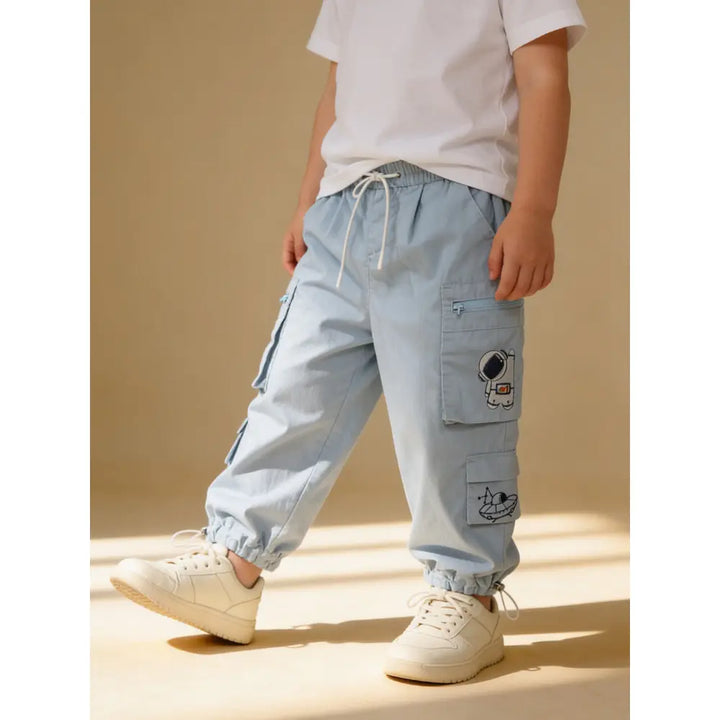 The Baby Trunk Unisex Astronaut Cargo Pants - Blue