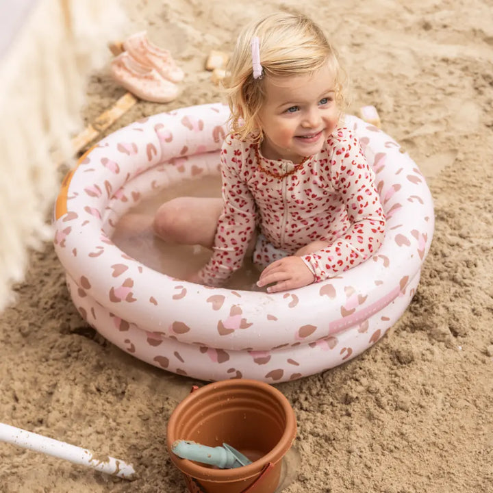 Swim Essentials Baby Pool, Inflatable PVC 60cm Pool for Babies 0–1 Year, Old Pink - Leopard