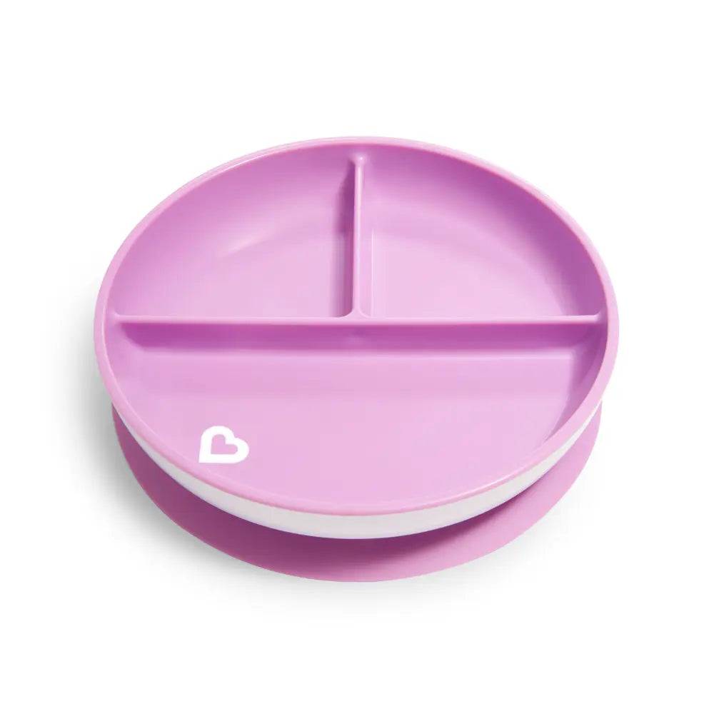 Munchkin Suction Plate for Babies &amp; Toddlers – Strong Suction Base with Deep Sides, BPA-Free, 6+ Months - Purple