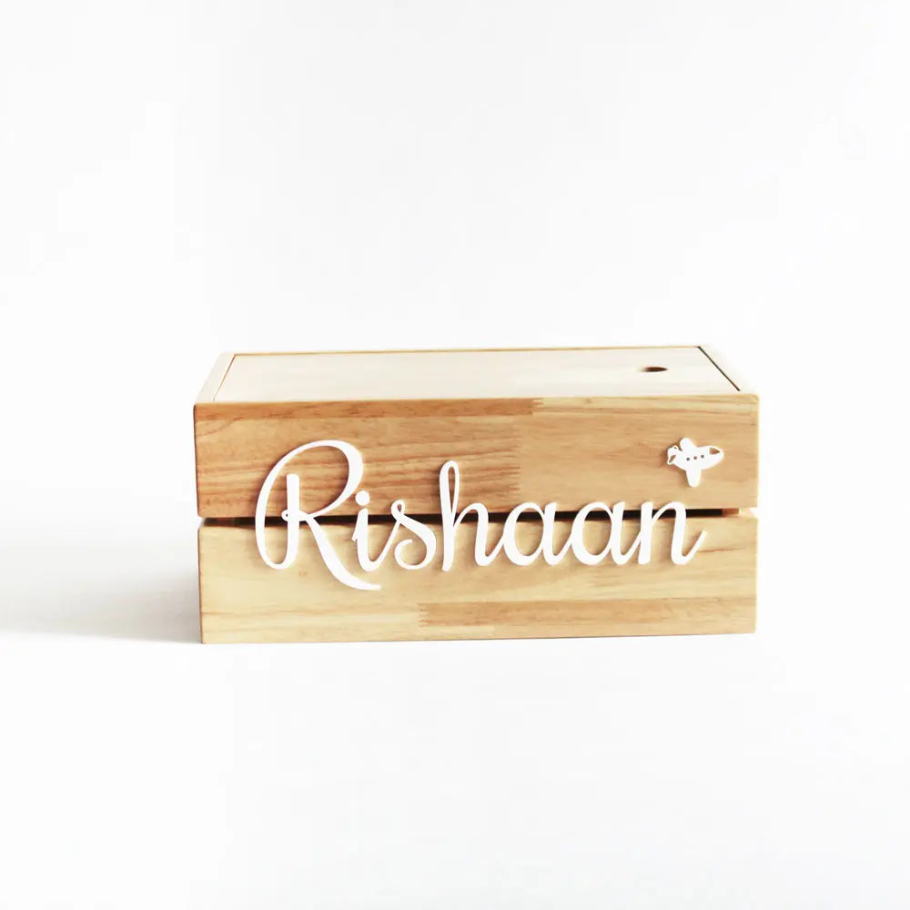The Tiny Trove Personalized Name Box - Wooden