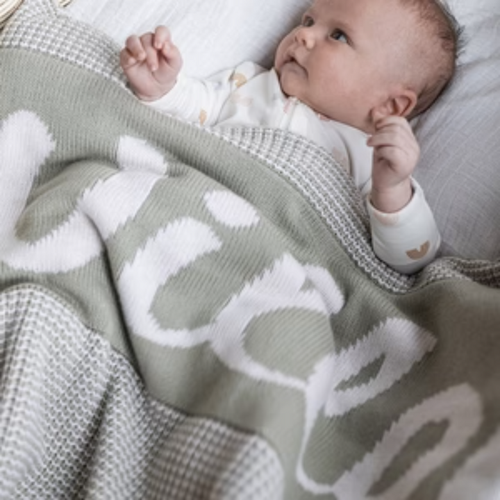 NamelyCo Chunky Two Tone Name Blanket - Desert Sage