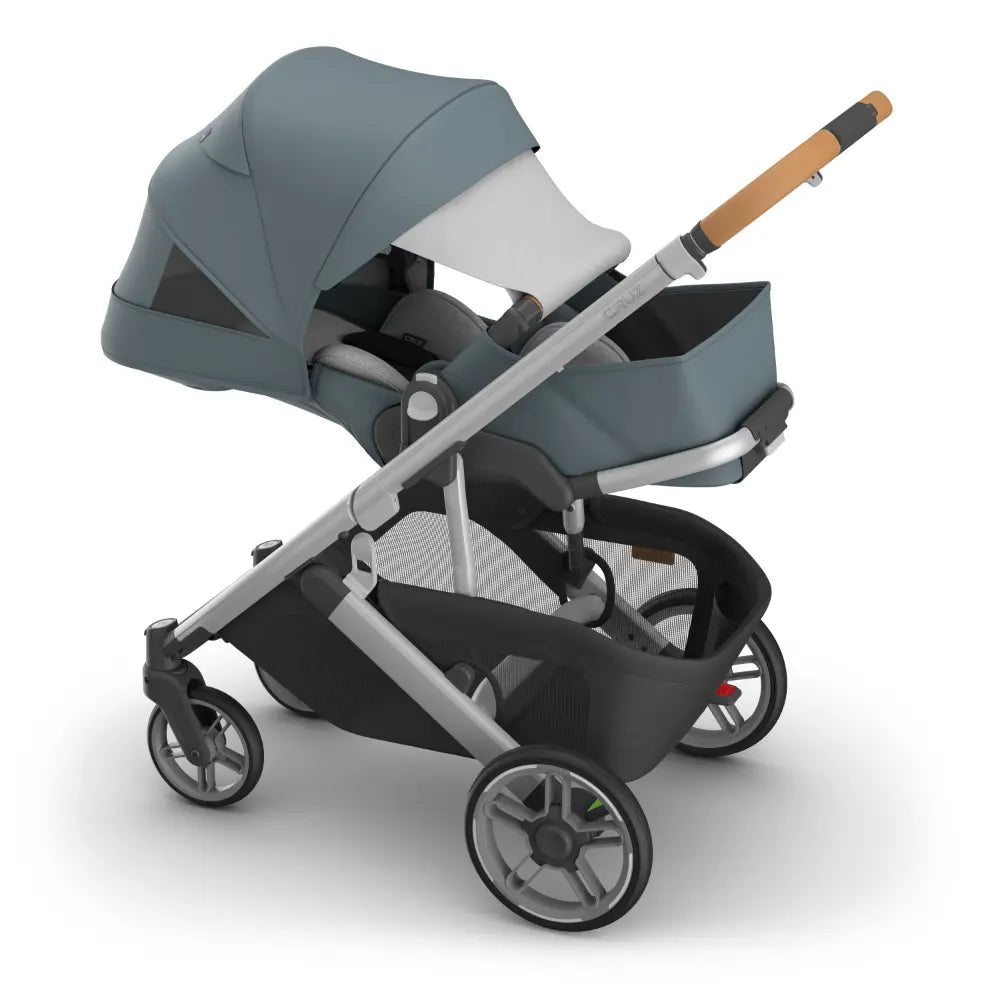 UPPAbaby Cruz V3 City Stroller, Reversible Seat, Flat Recline, Includes Bumper Bar, Insect Net, Rain Cover, up to 4 Years - Callum/Stone Blue