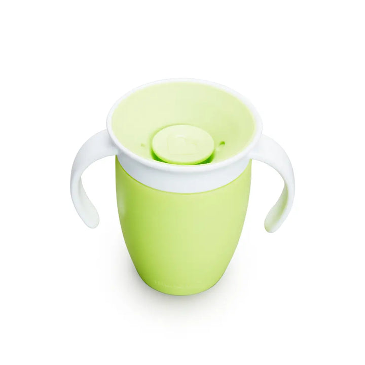 Munchkin 360° Spill-Proof Trainer Cup with Handles, Spoutless Sippy Cup for Babies, Easy Transition to Open Cup, BPA-Free, 7oz, 6+ Months - Green
