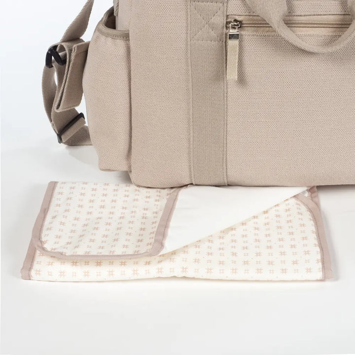 Walking Mum Diaper Bag with Changing Mat, Large Capacity Water-Resistant Bag with Multi-Pocket Organizer, Insulated Bottle Pocket, Shoulder &amp; Stroller Straps - Apricot