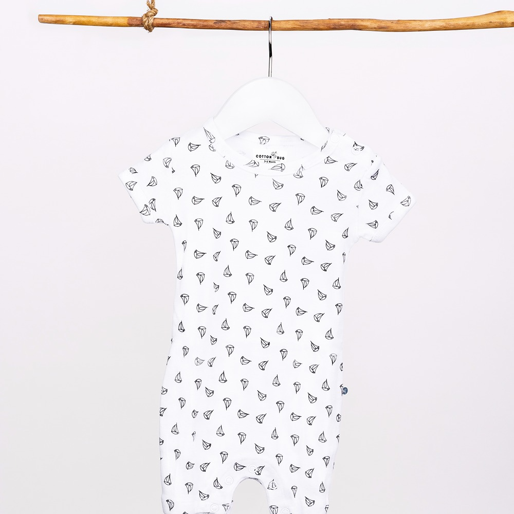 Cotton Bug Romper Suit - Anchor