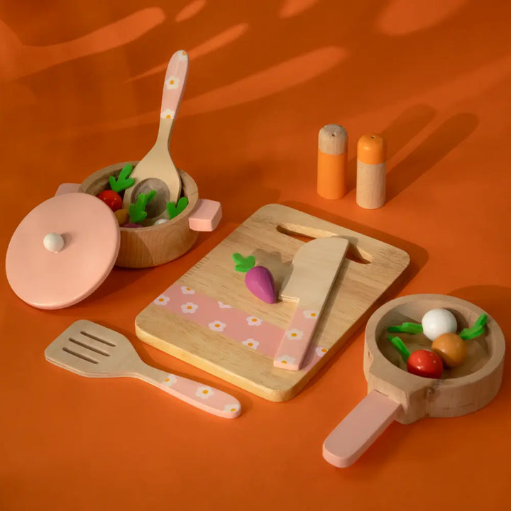 Playbox Grill &amp; Chill Wooden Cooking &amp; Kitchen Toy Set