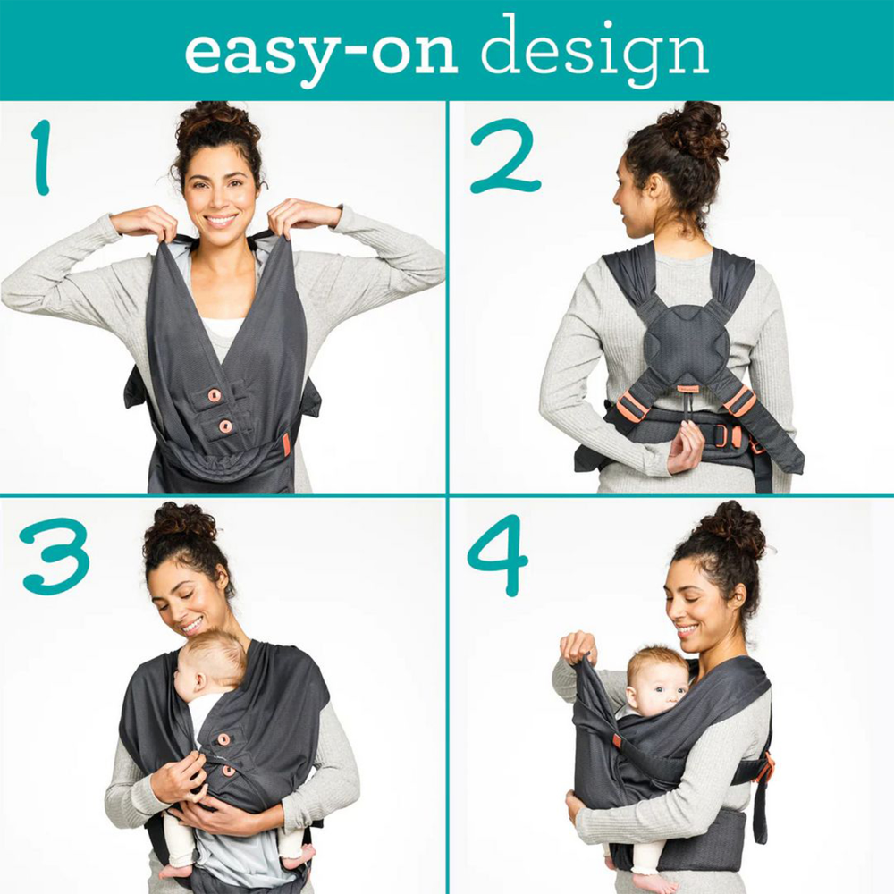 Infantino Hug &amp; Cuddle Adjustable Hybrid Wrap Carrier Black