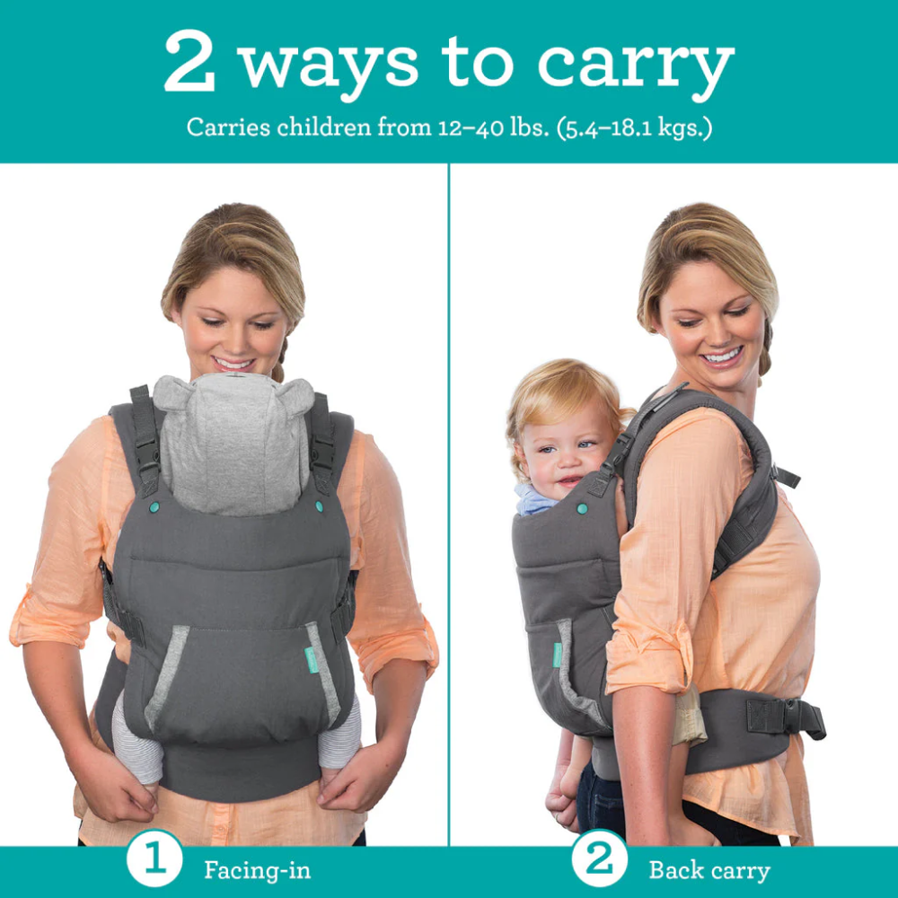 Infantino Cuddle Up Ergonomic Hoodie Carrier 2 Way AllThingsBaby