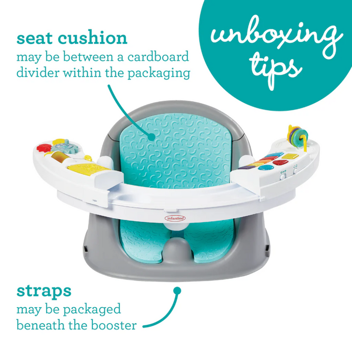 Infantino Music &amp; Lights 3-in-1 Discovery Seat &amp; Booster Teal &amp; Grey