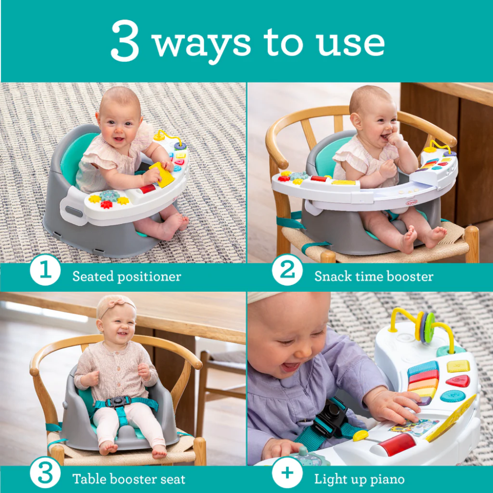 Infantino Music &amp; Lights 3-in-1 Discovery Seat &amp; Booster Teal &amp; Grey