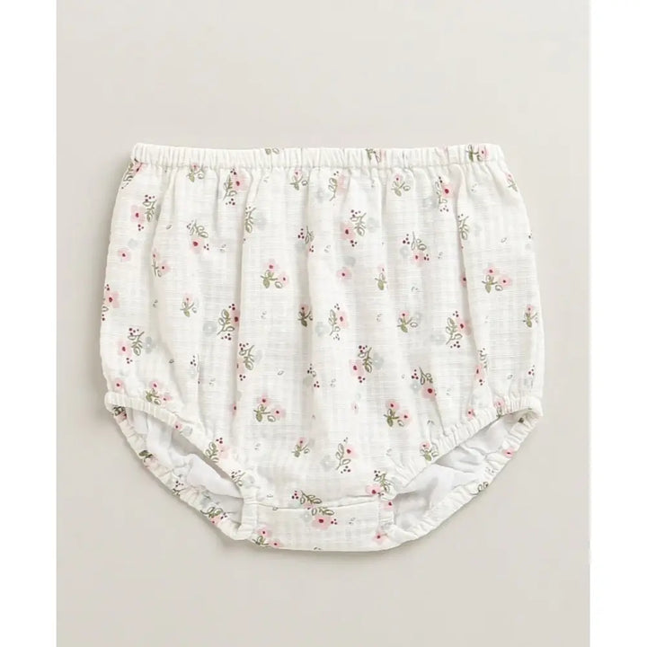 Sweetlime By As Sweet Blossom Ruffle Organic Cotton Dress &amp; Bloomer Set with Hairband - Off White