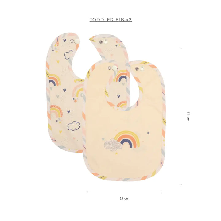 Abracadabra Cotton Jersey Toddler Bib Set (Pack of 2) - Rainbow - 6-36 Months