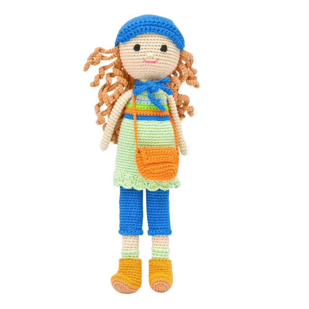 Happy Threads Nora Crochet Doll | Handmade Artisanal Toy | Whimsical, Eco-Friendly Gift for Kids &amp; Collectors